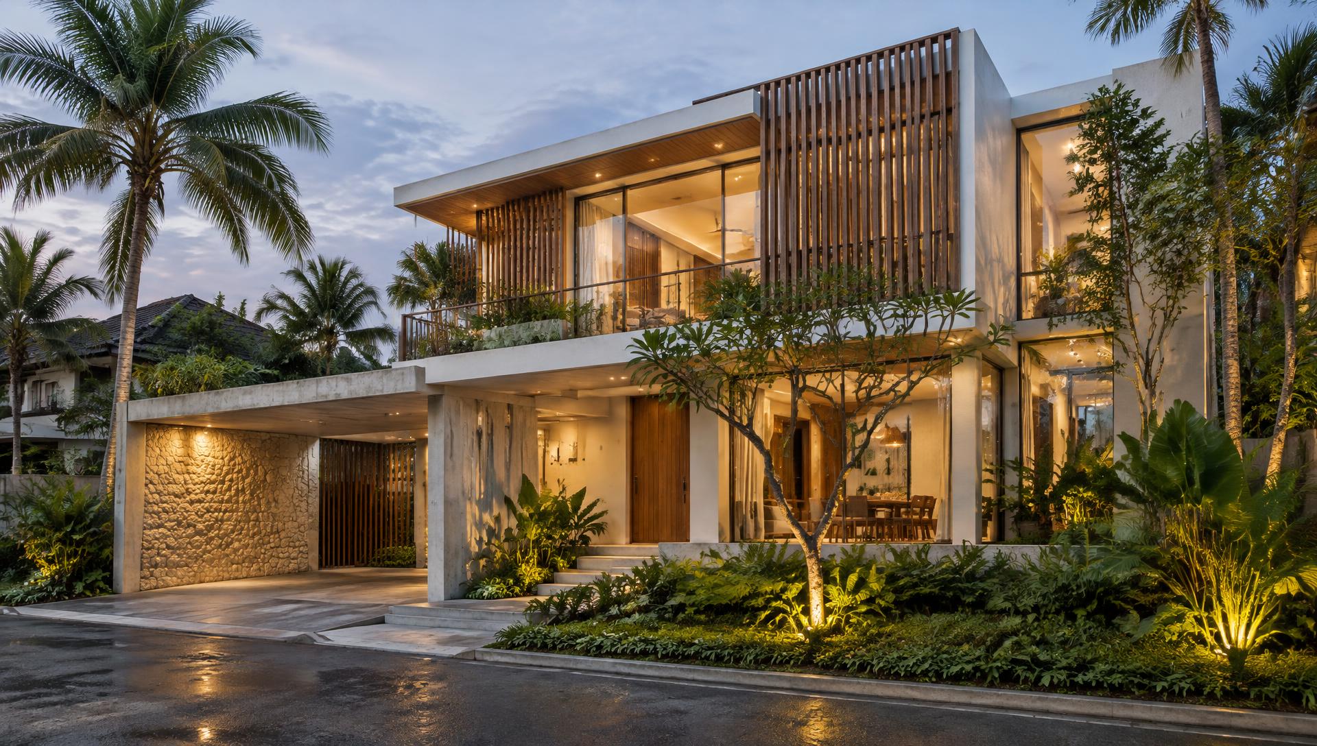 Ilustrasi hunian tropis modern Rumah Desain 99